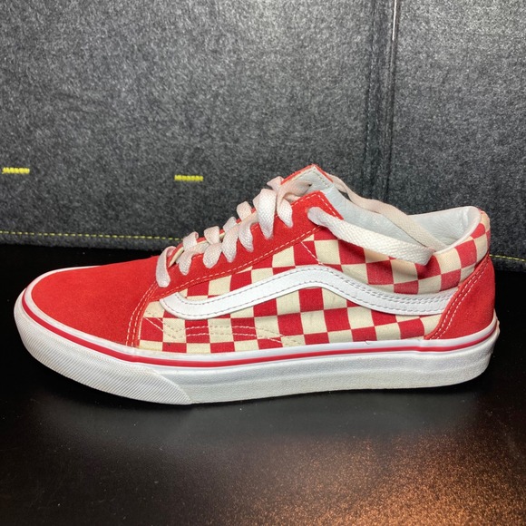 Vans Old Skool Red Checkerboard Suede Casual Skate Shoes Men's Size 6.5 W 8 - Picture 12 of 12